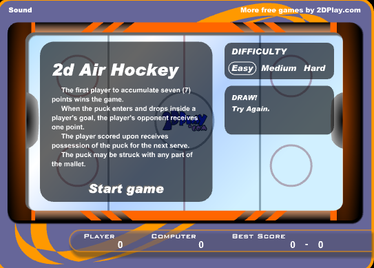 2D Air Hockey